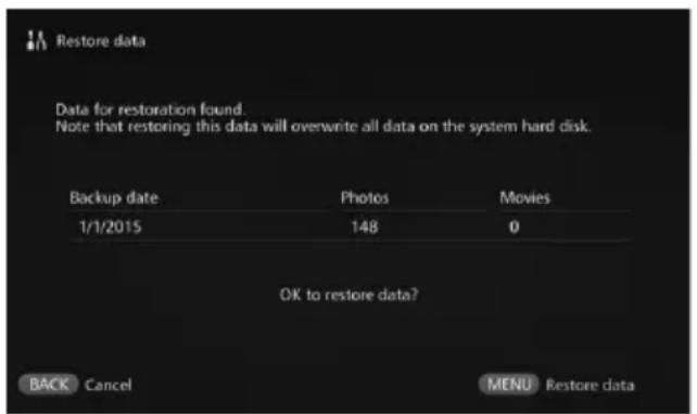 CANON Connect Station CS100 - [Restore data] - 1