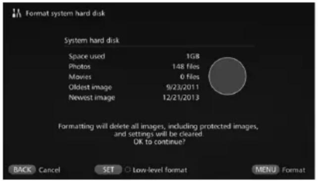 CANON Connect Station CS100 - [Format system hard disk] - 1