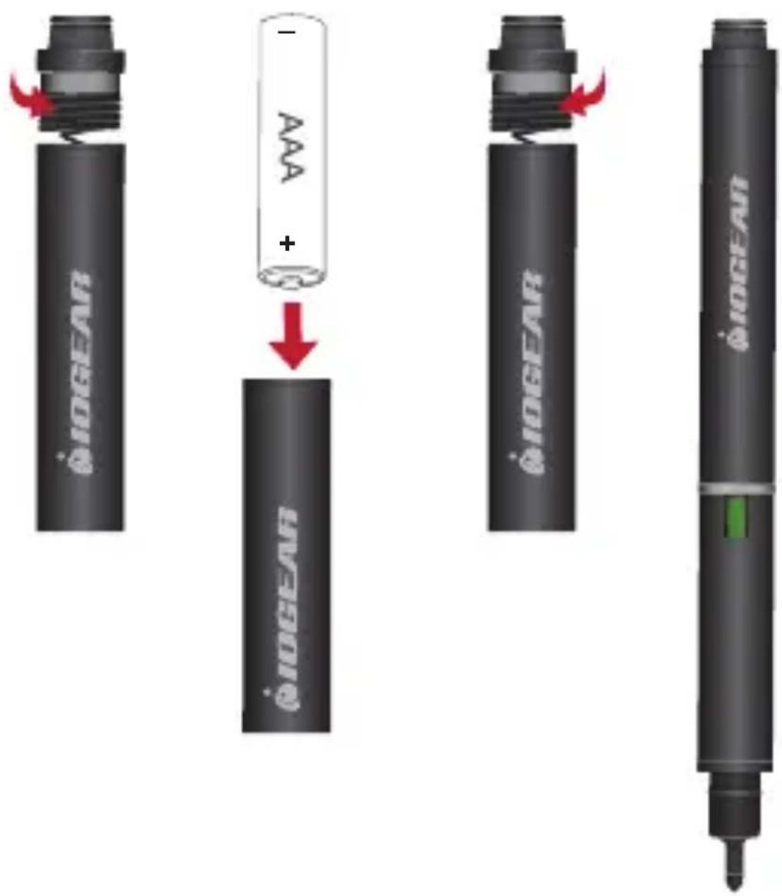 IOGEAR PenScript - Battery Installation: - 1