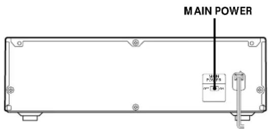 SONY MDSS38 - Mise de l'appareil sous tension (uniquement pour les modèles avec un interrupteur d'alimentation principal (MAIN POWER)) - 1