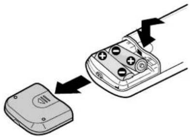 SONY MDSS38 - Inserting batteries into the remote - 1