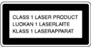 CLASS 1 LASER PRODUCT LUOKAN 1 LASERLAITE KLASS 1 LASERAPPARAT