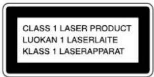 CLASS 1 LASER PRODUCT LUOKAN 1 LASERLAITE KLASS 1 LASERAPPARAT