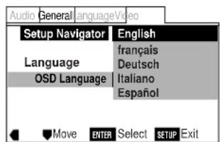 PIONEER XVDV55 - Choisissez une langue pour le menu OSD. - 1