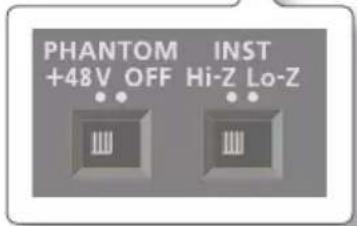 PHANTOM +48V OFF INST Hi-Z Lo-Z