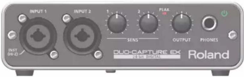 INPUT 1 INPUT 2 1 2 PEAK SENS OUTPUT PHONES INST (Hi-2) Duo-CAPTURE BX 26-BH DIGITAL Roland