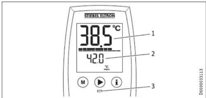 STIEBEL ELTRON DHE 24 SLi - Upozornéni pro teplotu na vystupni strane - 1