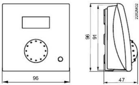 SIEMENS QAA75 - Dimensions et schéma de découpe - 1