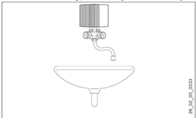 AEG MTE 440 - Montaż powyżej punktu poboru wody, bezciśnieniowy, z armaturą bezciśnieniową - 1