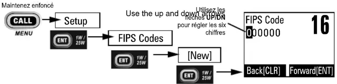 PRESIDENT MC8050 DSC - Utiliser les codes FIPS pour les alertes météo - 1