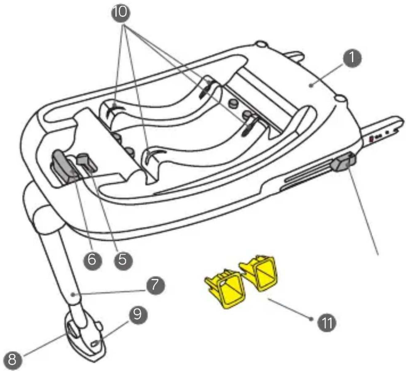BABY JOGGER ISOFIX - FJERNE BASEN FRA KJØRETØYET - 1