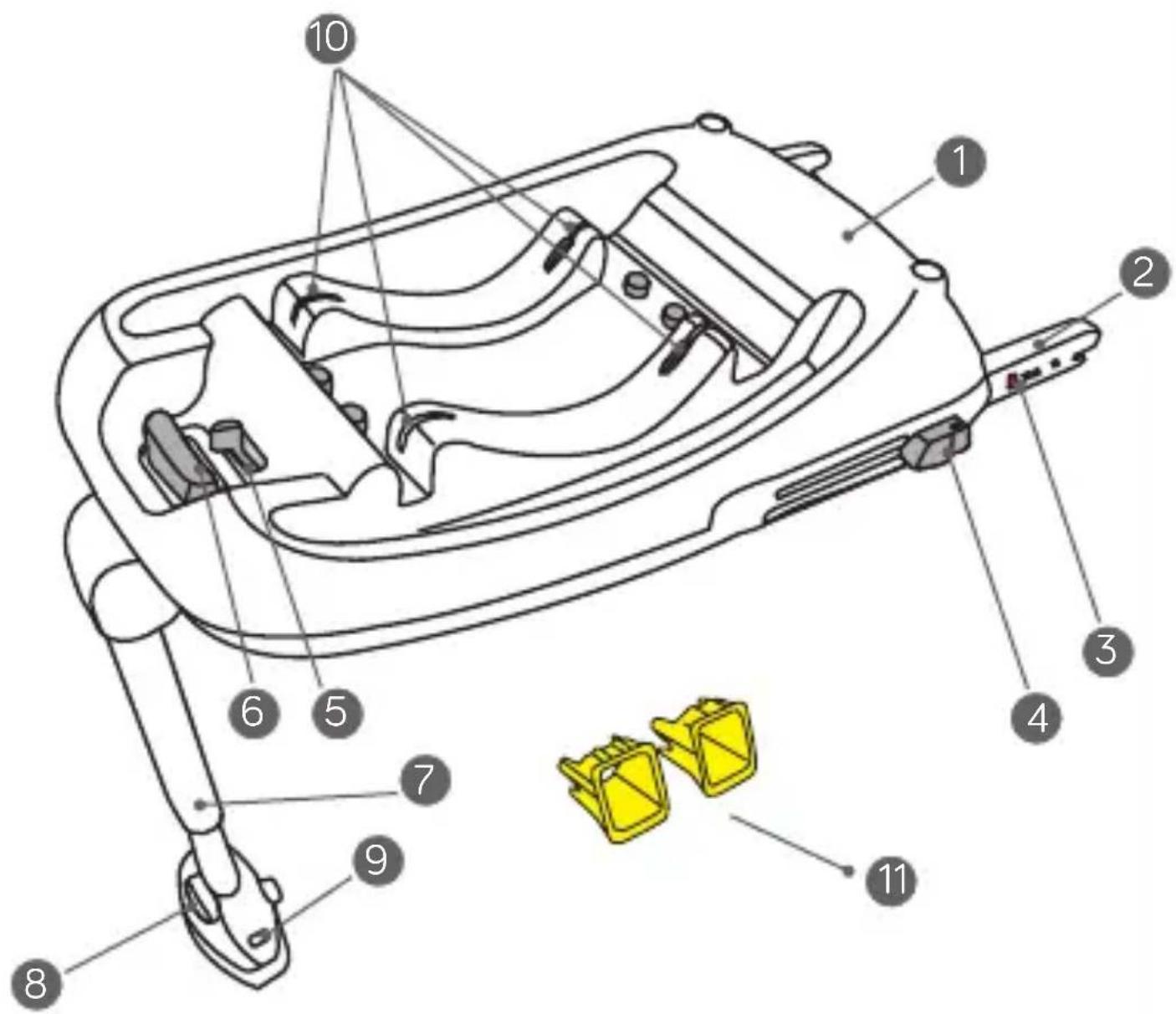 BABY JOGGER ISOFIX - POUR RETIRER LA BASE DU VÉHICULE - 1