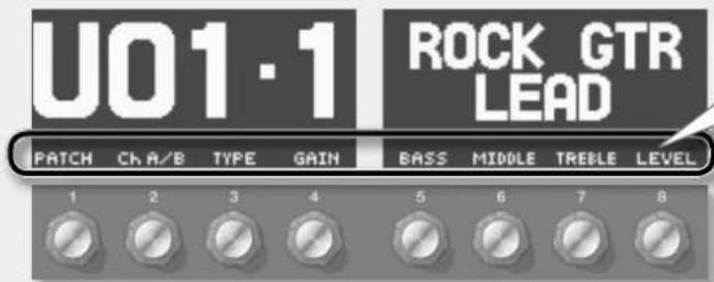 BOSS GT100 - Fonction des huit commandes - 1