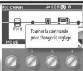 BOSS GT100 - réglages affichés à droite. - 2