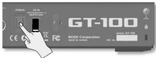 BOSS GT100 - Mise sous tension - 1
