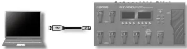 BOSS GT100 - Connexion de l'ordinateur - 1