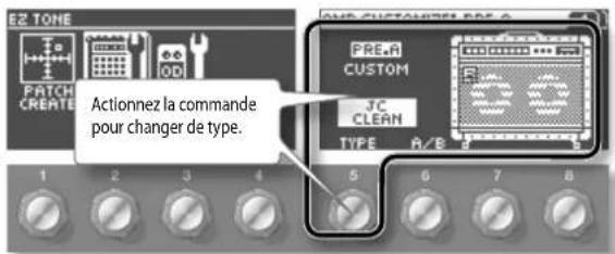 BOSS GT100 - Utilisez pour choisir le type. - 1
