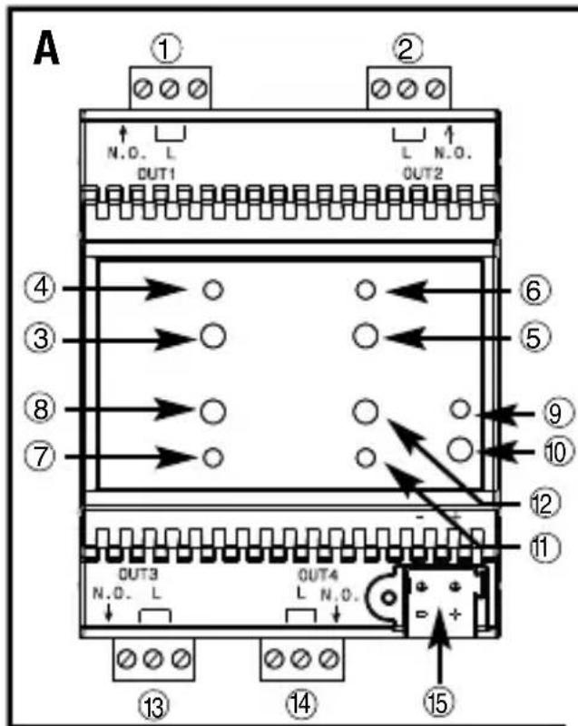 Gewiss GW90741 - Attuatore 4 canali 10 A KNX - da guida DIN - 3