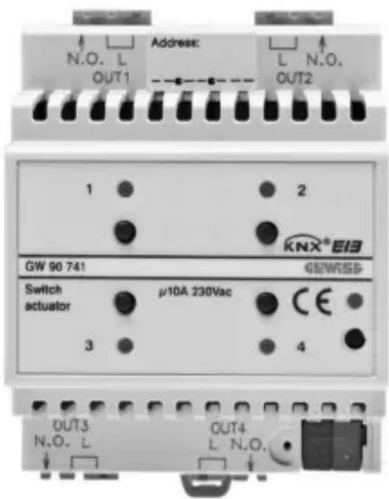 Gewiss GW90741 - Attuatore 4 canali 10 A KNX - da guida DIN - 2
