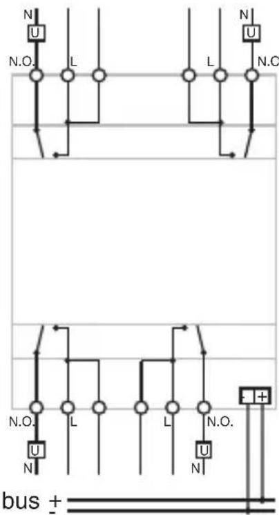 Gewiss GW90836A - Attuatore 4 canali 16 AX Easy - da guida DIN - 4