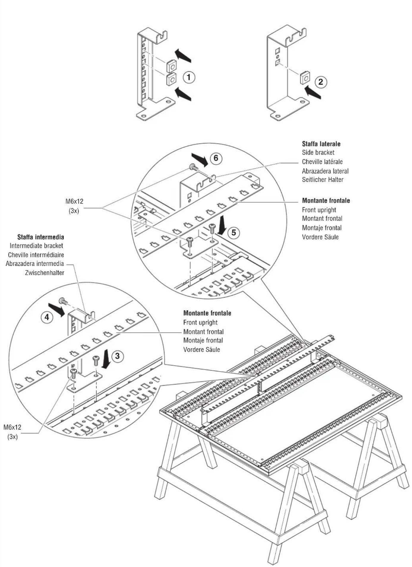 Gewiss GW45451 - MONTAGGIO SEPARATORE VERICALE VANO CAVI INTERNO: GW 45 444 - GW 45 445 - 1