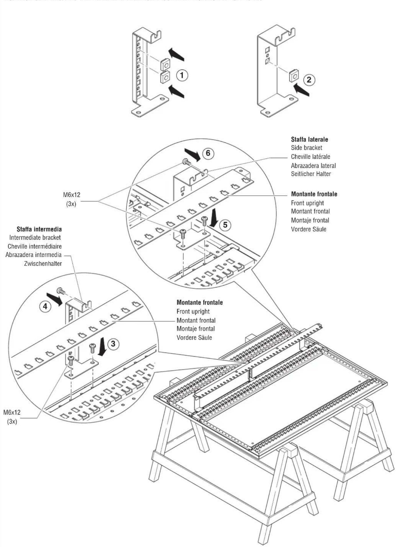Gewiss GW45469 - MONTAGGIO SEPARATORE VERICALE VANO CAVI INTERNO: GW 45 444 - GW 45 445 - 1