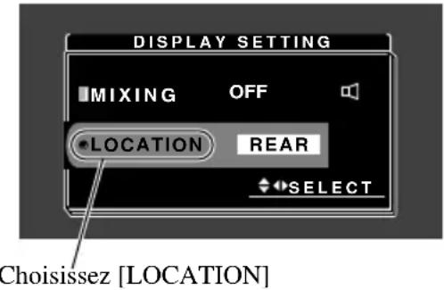 PIONEER AVDW8000 - Choisissez l'option [LOCATION]. - 1