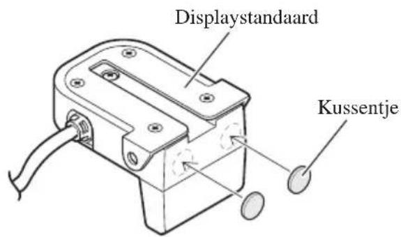 PIONEER AVDW6010 - Plak de kussentjes gegen de onderkant van de displaystandaard. - 1