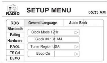 JENSEN UV10 - SETUP MENU - 1