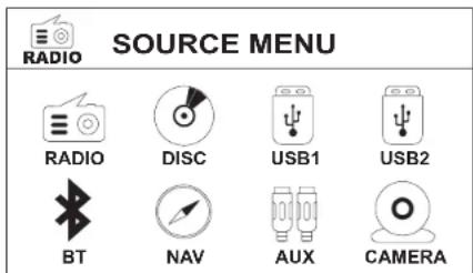 JENSEN UV10 - Source Menu - 1
