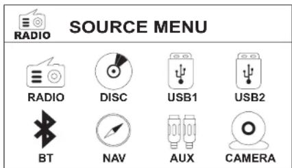 JENSEN UV10 - Source Menu - 1