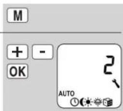 RADEMACHER RolloTron Comfort 1700 - Menu 2 - Paramétrer les horaires d'ouverture et de fermetre [A/ V] - 1