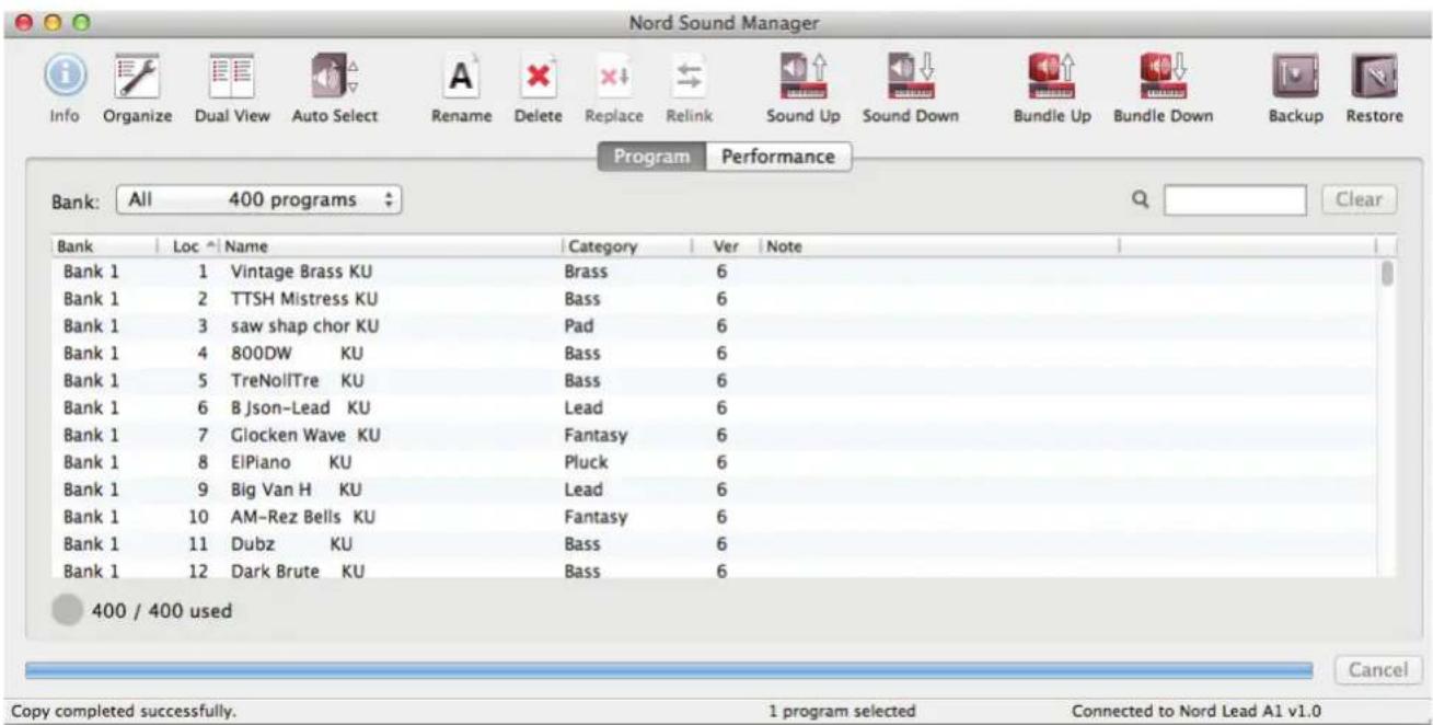Nord Lead A1r - Nord Sound Manager - 1