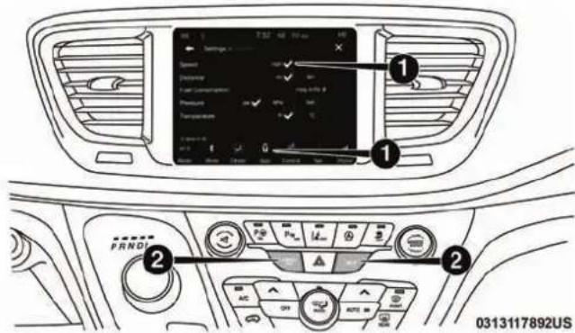 Chrysler Pacifica (2018) - Fonctionsprogrammablesparl'utilisateur-RéglagesdusystèmeUconnect4C/4CAVEC NAVIGATION - 1
