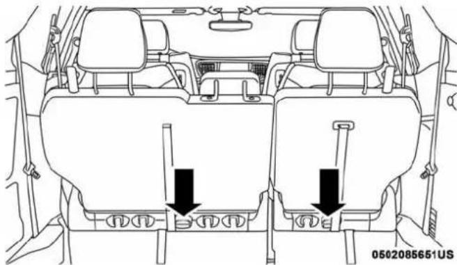 Chrysler Pacifica (2018) - Localiser les ancrages d'attache supérieurs - 3