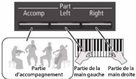 Accomp Part Left Right Partie d'accompagnement Partie de la main gauche Partie de la main droite
