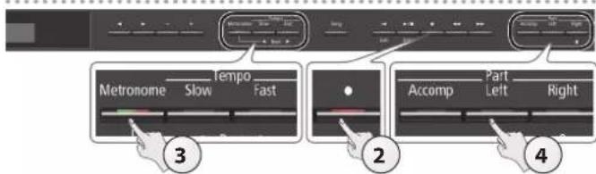ROLAND HP603A - Enregistrer un nouveau morceau - 1