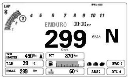 DUCATI Multistrada 1200 Enduro Pro (2018) - Indication tours moteur TRS/MN - 7