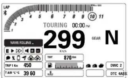 DUCATI Multistrada 1200 Enduro Pro (2018) - Indication tours moteur TRS/MN - 5