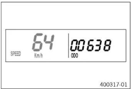 KTM 250 EXCF (2014) - Mode d'affichage SPEED/ODO (odometre) - 1