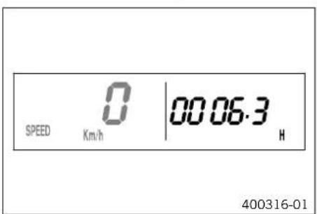 KTM 250 EXCF (2014) - Mode d'affichage SPEED/H (heures d'utilisation) - 1