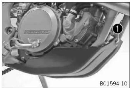 KTM 250 EXCF (2014) - Déposer la protection moteur (EXC-F AUS, EXC-F SIX DAYS) - 1