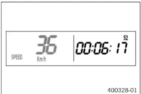 KTM 250 EXCF (2014) - Mode d'affichage SPEED/S2 (chronomètre 2) - 1