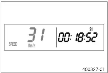 KTM 250 EXCF (2014) - Mode d'affichage SPEED/S1 (chronomètre 1) - 1