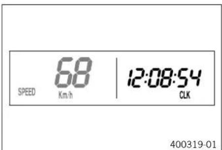 KTM 250 EXCF (2014) - Mode d'affichage SPEED/CLK (heure) - 1