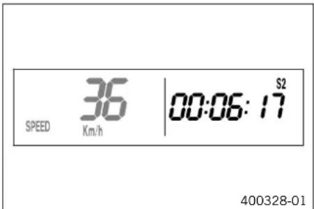 KTM 250 EXCF (2014) - Mode d'affichage SPEED/S2 (chronomètre 2) - 1