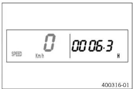 KTM 250 EXCF (2014) - Mode d'affichage SPEED/H (heures d'utilisation) - 1