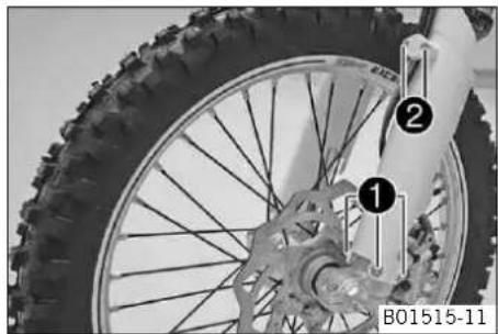 KTM 250 EXCF (2014) - Positionner la protection de fourche - 1