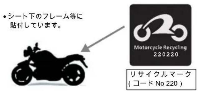 BMW K 1200 R (2007) - リサイクル料金と二輪車リサイクルマーク - 1