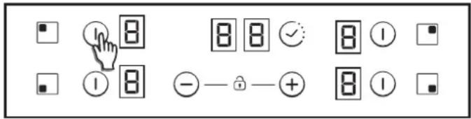 CANDY CH64DCT - Een kookzone AAN/UIT zetten - 1